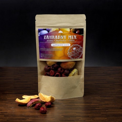 MRAZOM SUŠENÝ ZÁHRADNÝ MIX SLIVKA, MARHUĽA, VIŠŇA 100G.