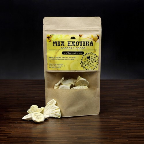 MRAZOM SUŠENÉ OVOCIE MIX EXOTIKA  BANÁN, ANANÁS 100g.