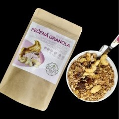 100g. Bezlepková pečená granola slaný karamel z ružovej himalájskej soli
