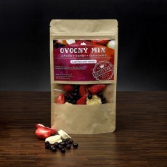 Mrazom sušený ovocný mix jahoda, banán, lesná čučoriedka 20g.